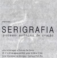 Convite da exposição "Serigrafia – Processo Autônomo de criação"