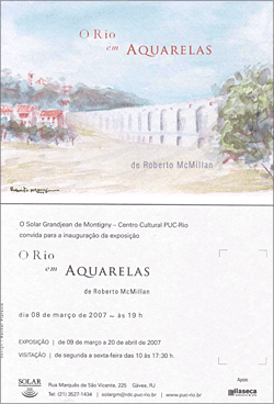 Convite da exposição "O Rio em Aquarelas"