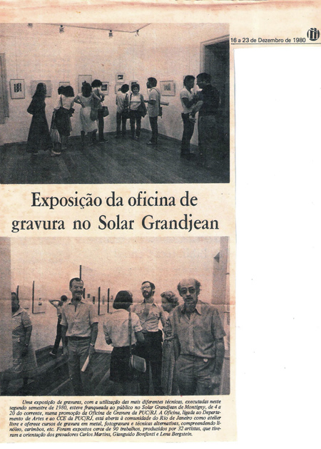 Reportagem sobre a exposição "Atelier de Gravura de Artes da PUC-Rio"