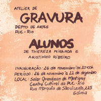 Convite da exposição "Atelier de Gravura Alunos de Artes PUC-Rio"
