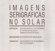 Convite da exposição "Imagens Serigráficas no Solar"