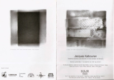 Convite da exposição "Jacques Kalbourian"