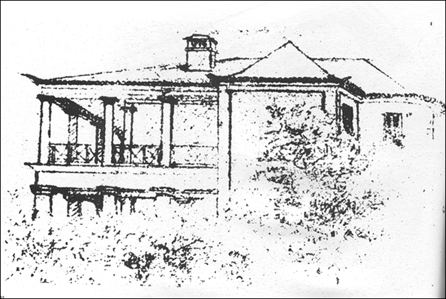 Casa de Grandjean na Gávea – desenho de Debret c.1823
