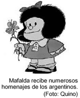 Mafalda recibe numerosos homenajes de los argentinos.